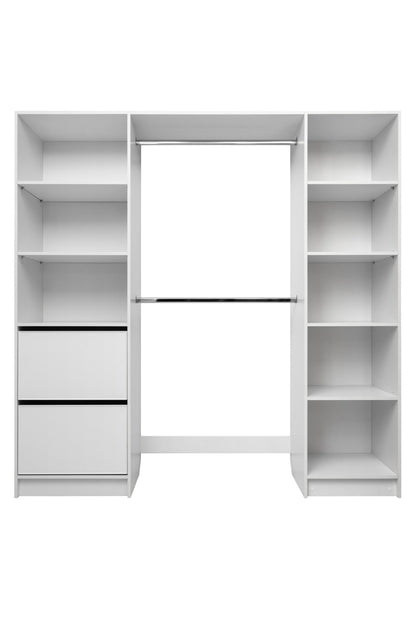 Basel Walk In Wardrobe Kit - Slim Shaker Panel - White