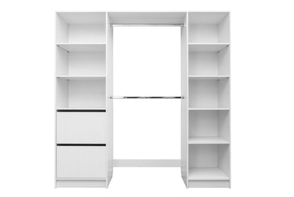 Basel Walk In Wardrobe Kit - Fluted - White