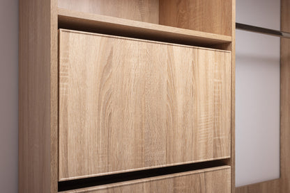 Basel Walk In Wardrobe Kit - Slim Shaker Panel - Natural Oak