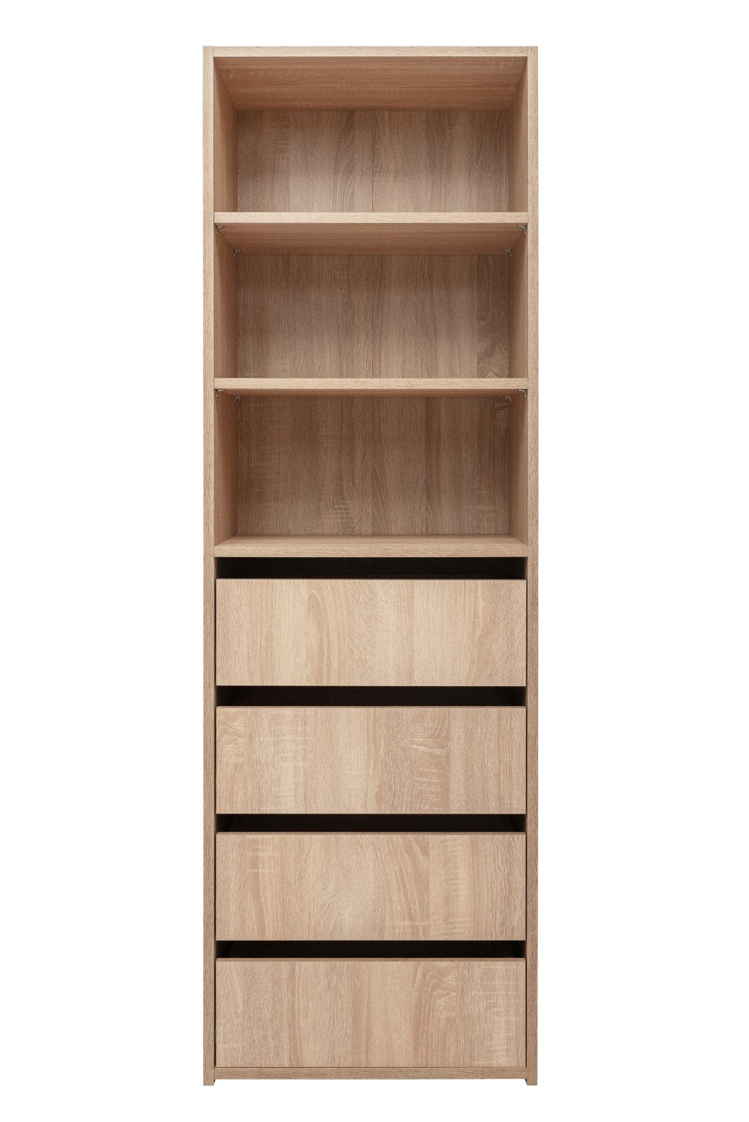 Geneva Built In Wardrobe - 4 Drawer 3 Shelf Module - Classic - Natural Oak