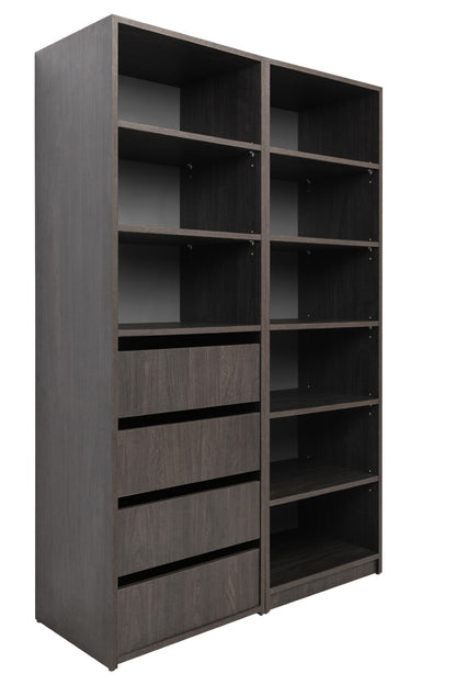 Geneva Built In Wardrobe - 4 Drawer 3 Shelf Module - Classic - Nordic Ash