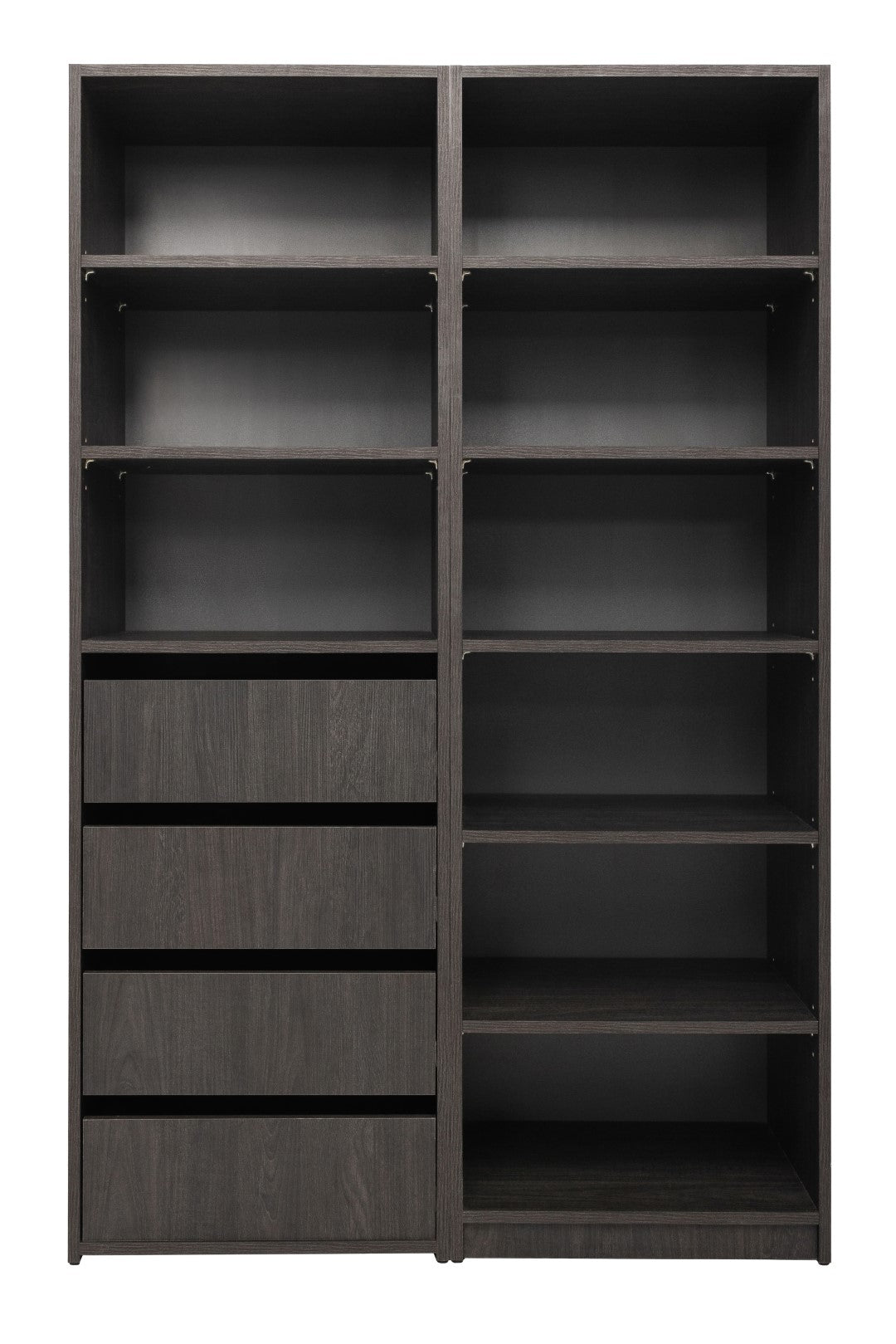 Geneva Built In Wardrobe - 4 Drawer 3 Shelf Module - Classic - Nordic Ash