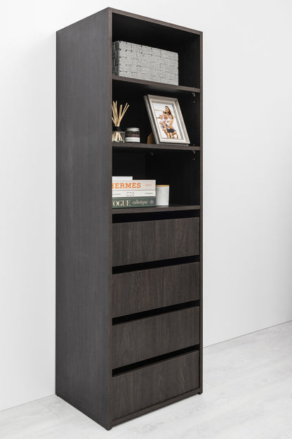 Geneva Built In Wardrobe - 4 Drawer 3 Shelf Module - Classic - Nordic Ash