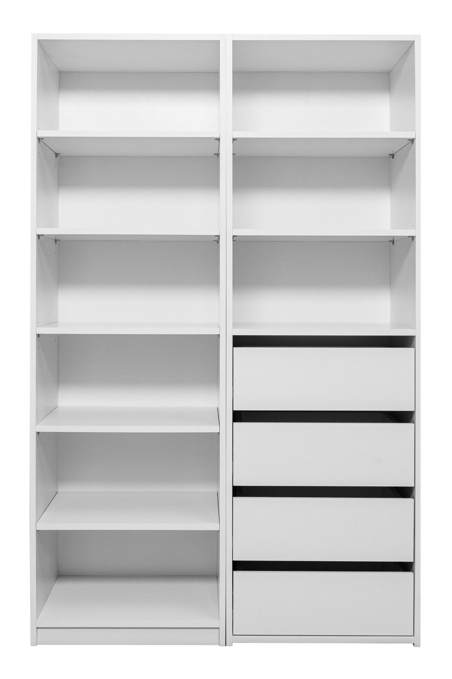 Geneva Built In Wardrobe - 4 Drawer 3 Shelf Module - Classic - White